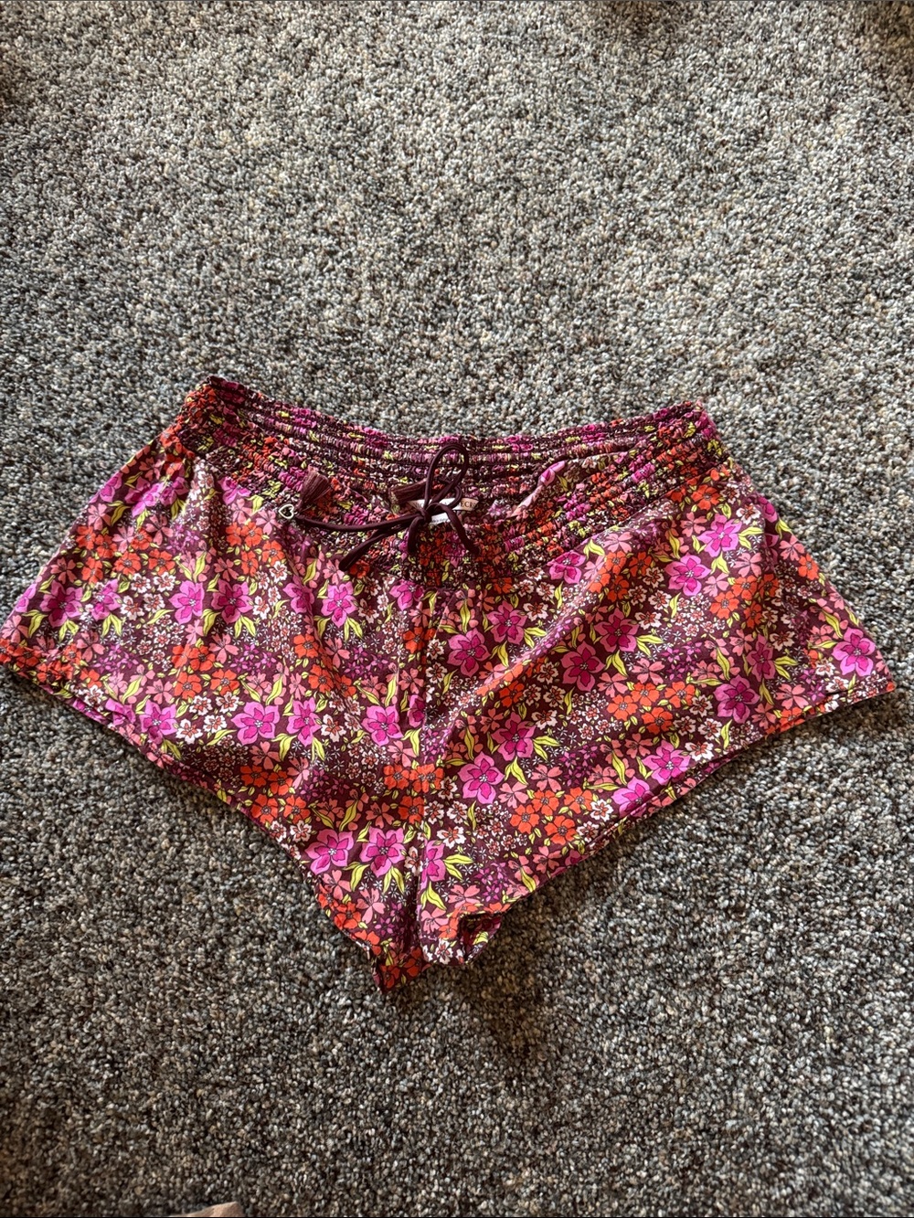 Victoria's Secret Pink & Brown Floral Knit Sleep Shorts